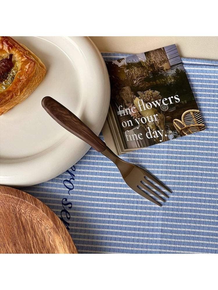 Stainless Steel Cutlery Set – Wooden Handle Fork and Spoon  Decorla