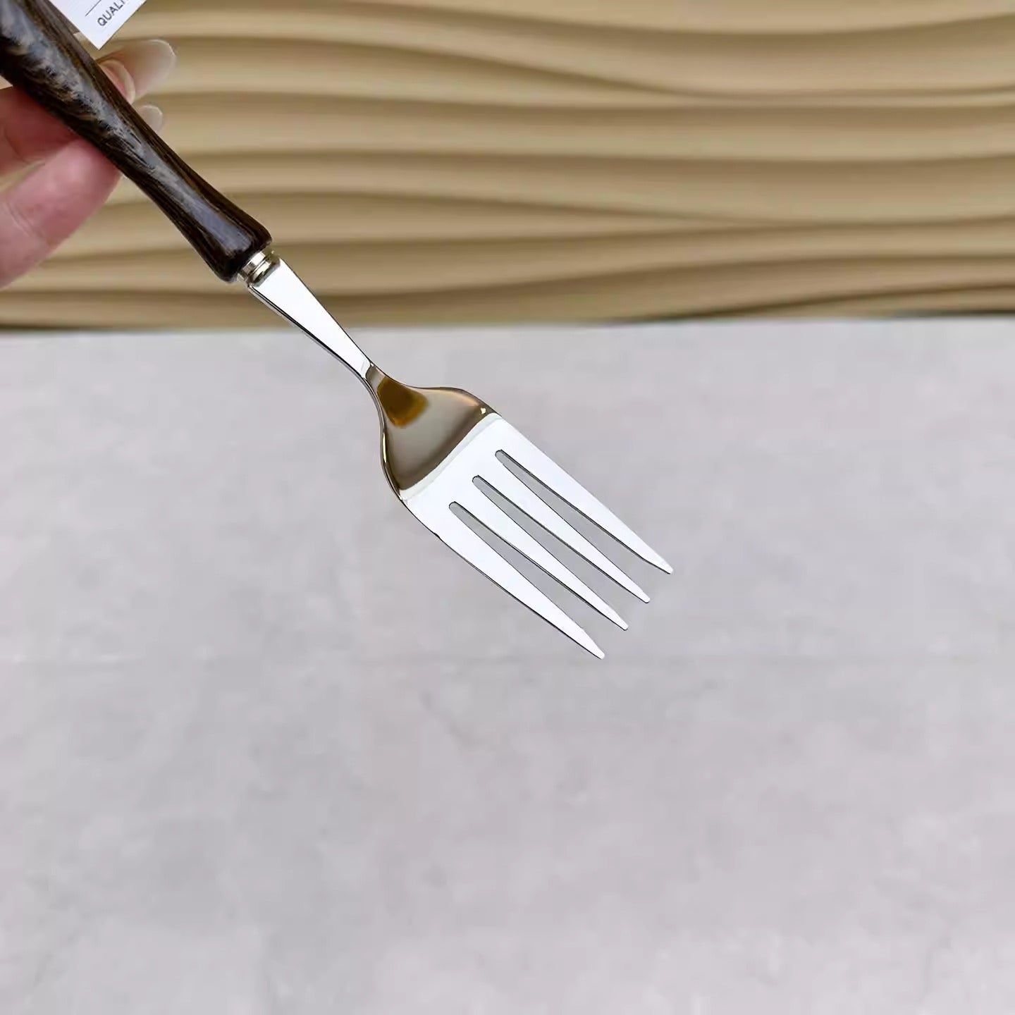 Stainless Steel Steak Knife and Fork Set – Wooden Handle German Style Flatware  Decorla