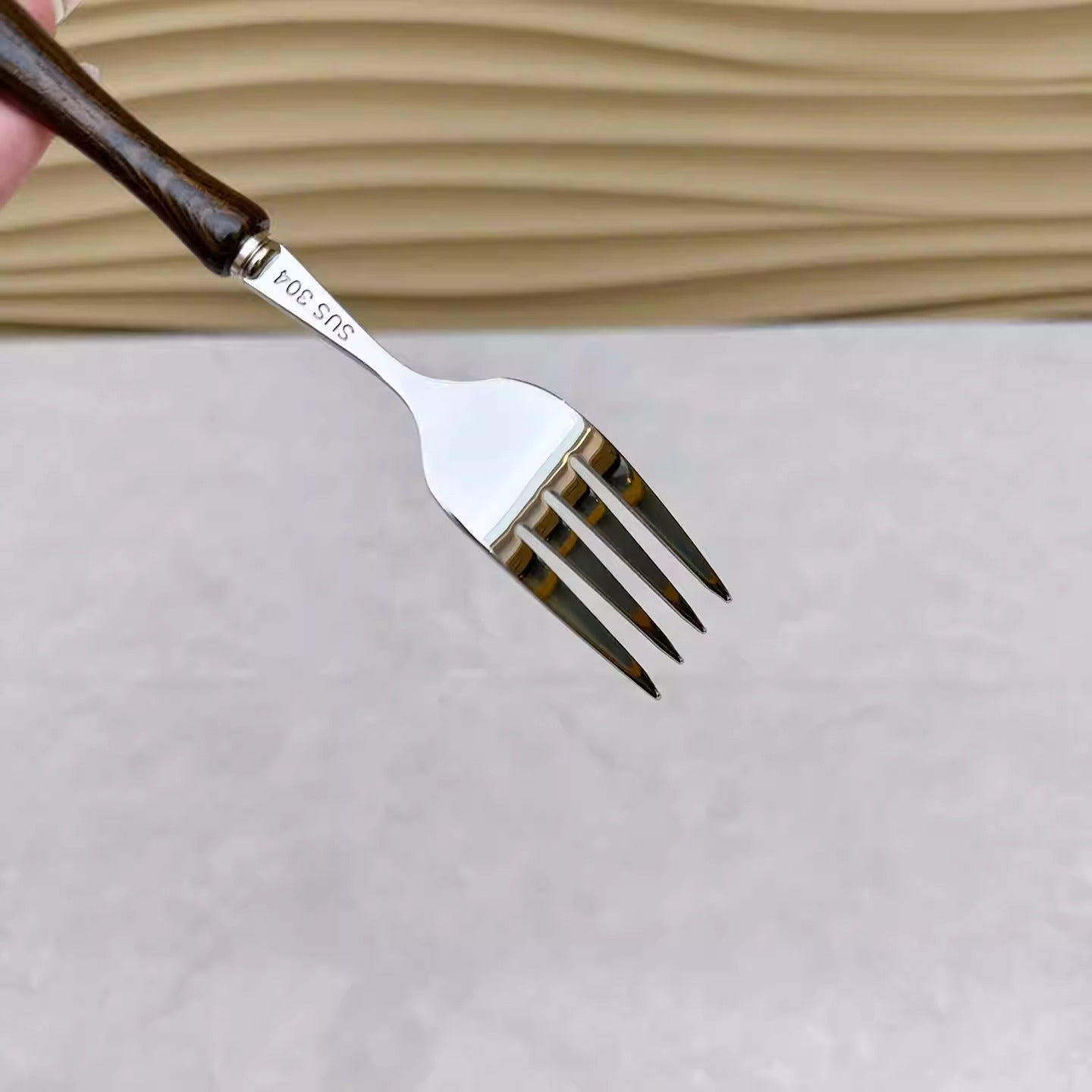 Stainless Steel Steak Knife and Fork Set – Wooden Handle German Style Flatware  Decorla