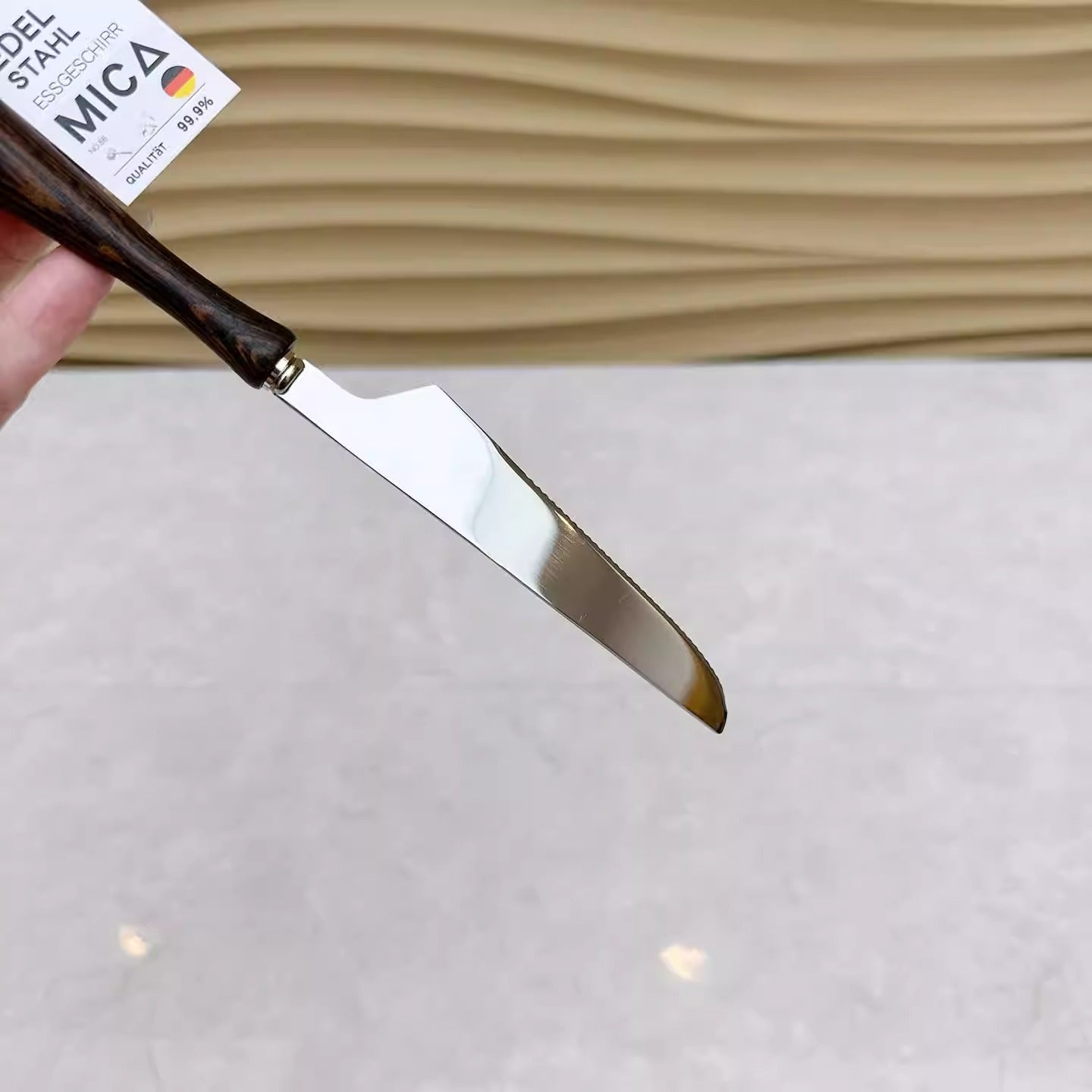 Stainless Steel Steak Knife and Fork Set – Wooden Handle German Style Flatware  Decorla