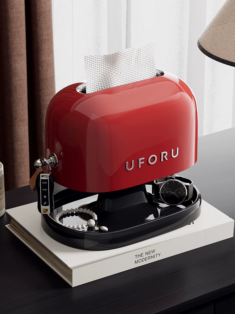 Toaster Tissue Box Holder – Retro Creative Tissue Dispenser with Storage Tray  Decorla