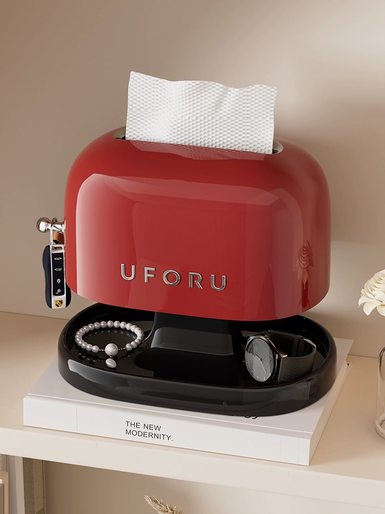Toaster Tissue Box Holder – Retro Creative Tissue Dispenser with Storage Tray  Decorla