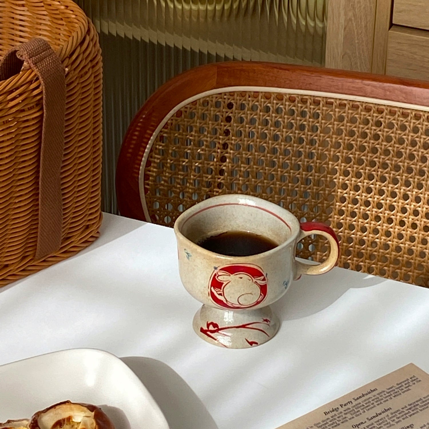 Vintage Ceramic Goblet Mug – Rustic Pottery Coffee Cup Gift Box  Decorla