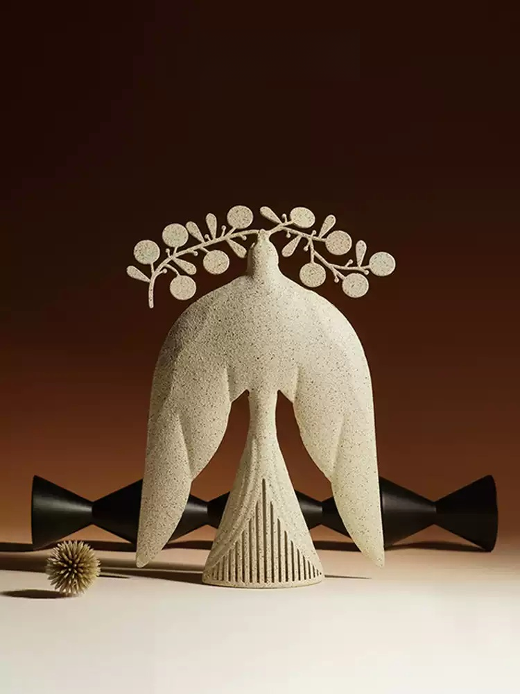 Decorative stone bird statue, modern room decoration and birthday gift