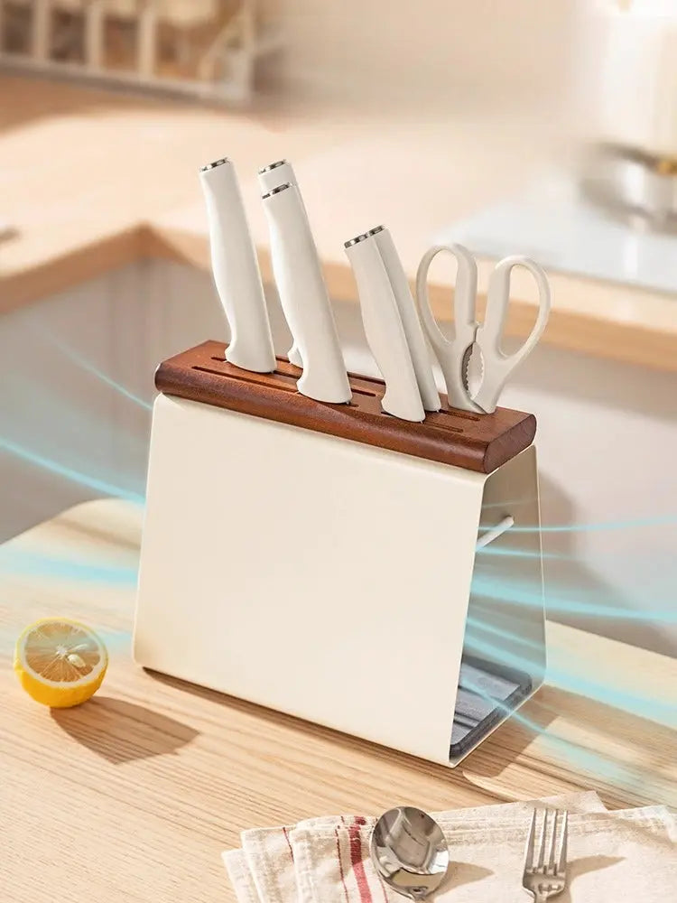 Wooden Knife Block – Modern Diatom Mud Anti-Rust Kitchen Knife Holder  Decorla