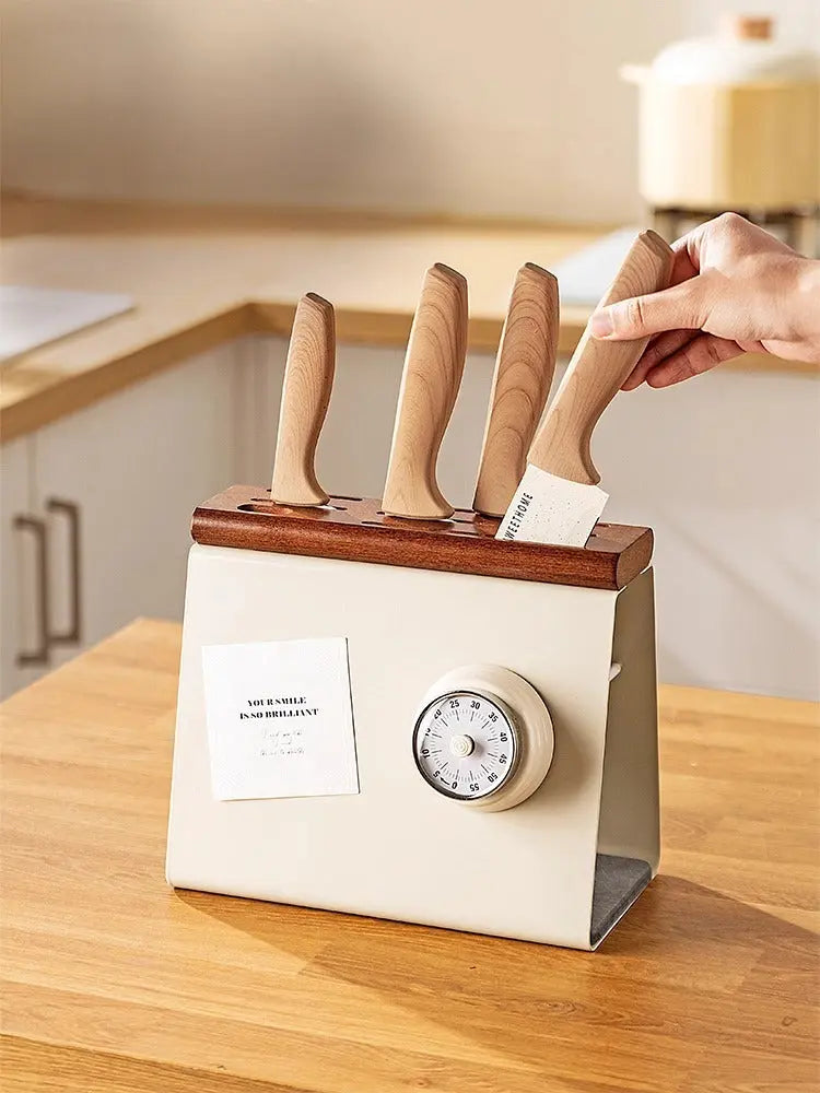 Wooden Knife Block – Modern Diatom Mud Anti-Rust Kitchen Knife Holder  Decorla