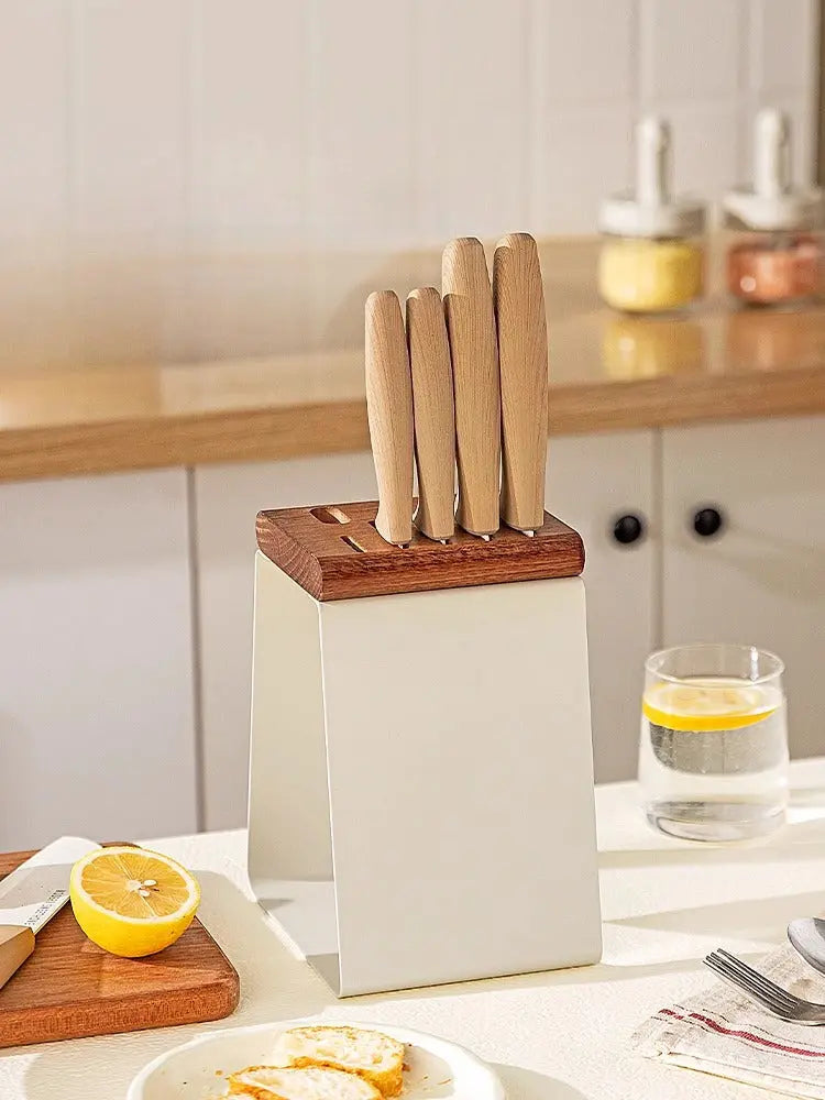 Wooden Knife Block – Modern Diatom Mud Anti-Rust Kitchen Knife Holder  Decorla