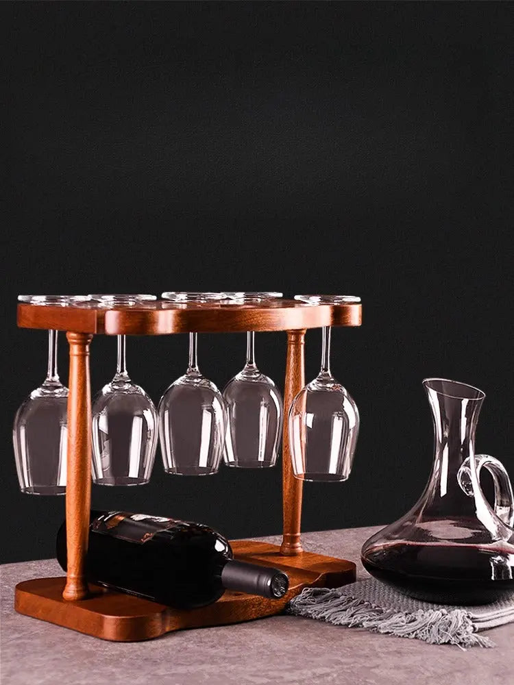 Wooden Wine Glass Rack – Solid Wood Wine Holder & Red Wine Bottle Stand  Decorla
