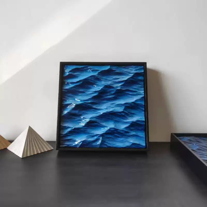 Standing wave sculpture adds depth to office room decoration and serves as creative birthday gift